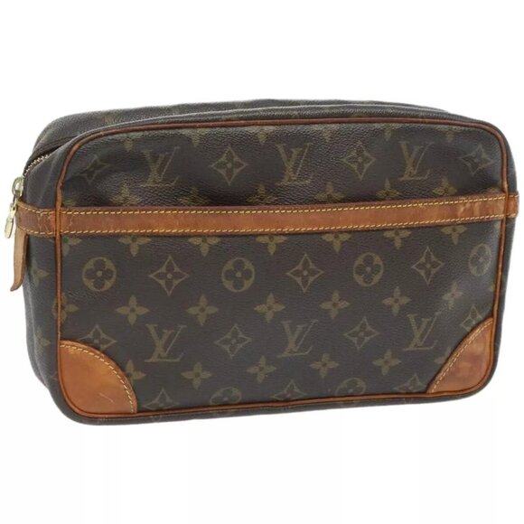 LOUIS VUITTON Monogram Compiegne 28 Clutch Bag M51845 LV Auth - Picture 1 of 15